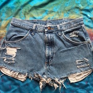 High waisted jean shorts